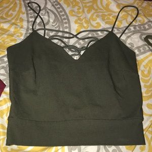 Olive green crop top.